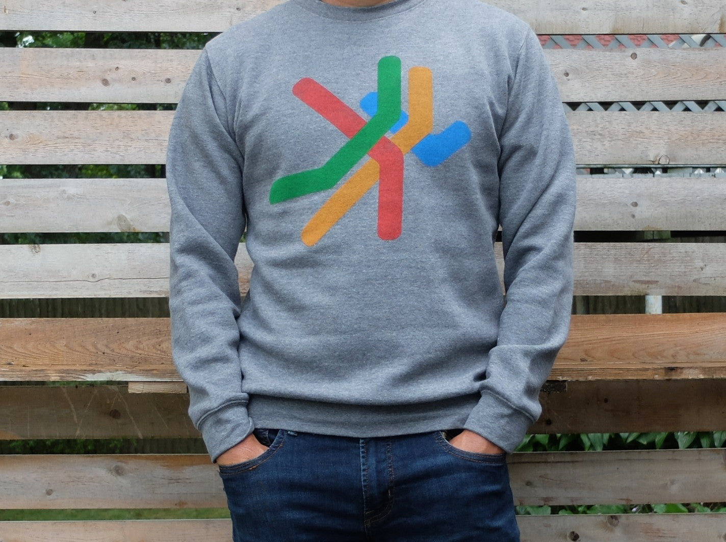 Grey adult Abstract Boston Subway Map Sweatshirt